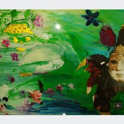 „Gedanken“ 2017  Acryl auf Hinterglas  20 x 30cm